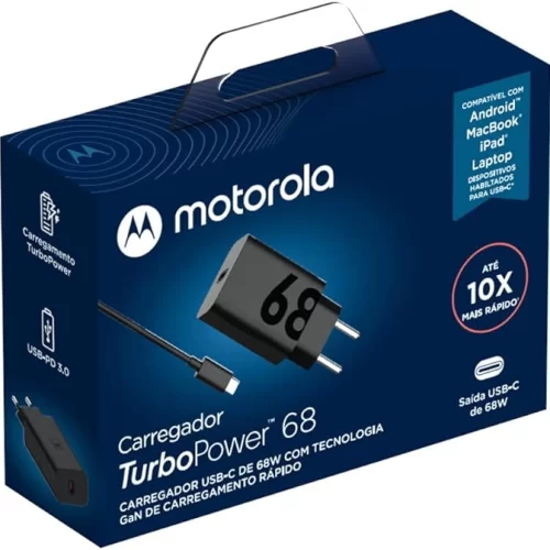 Carregador de parede Turbo Power 68W USB-C Motorola