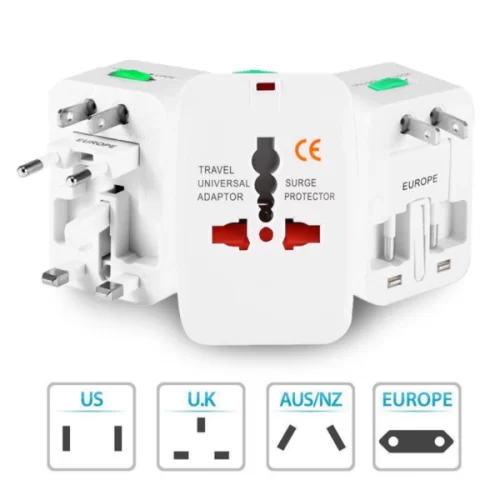 Adaptador Tomada Universal Para Viagem Internacional Com Usb