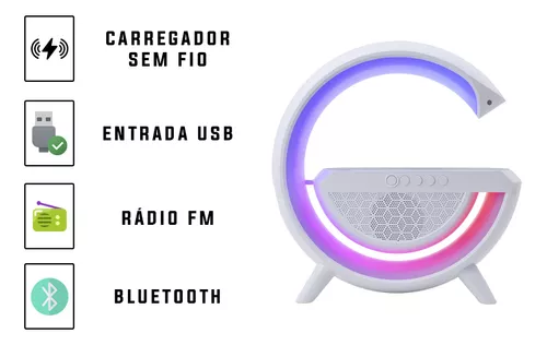 G-Speaker Smart Station Luminária Caixa de Som e Carregado