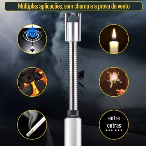 Acendedor De Fogão Elétrico Churrasqueira Vela Recarregável