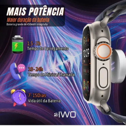 Smartwatch HW10 Ultra 2 Com 3 Pulseiras