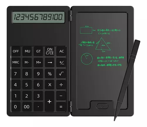 Calculadora Digital com Bloco de Anotações e Caneta Mágica