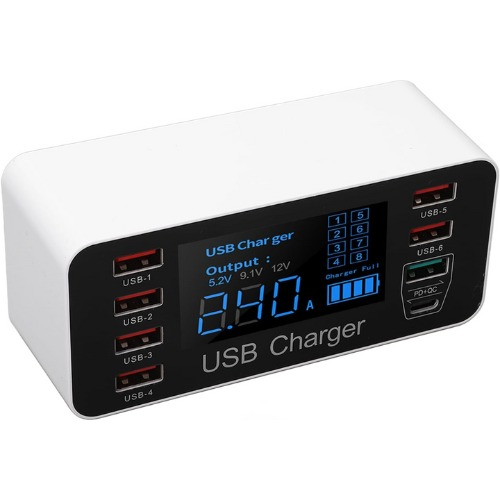 Carregador USB Rápido Com Porta QC3.0 40W Estação De Carga