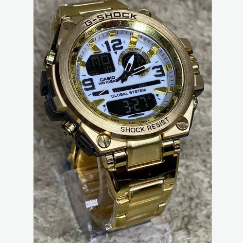 Relógio Masculino G-Shock Metal Dourado/Branco Linha Gold 2021