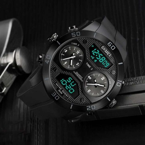 Relógio Masculino SKMEI 3 Time Display Men Digital Watch