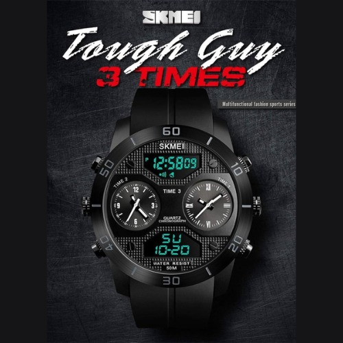 Relógio Masculino SKMEI 3 Time Display Men Digital Watch