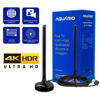 Antena Digital Interna Hdtv 4k Vhf Uhf Fm