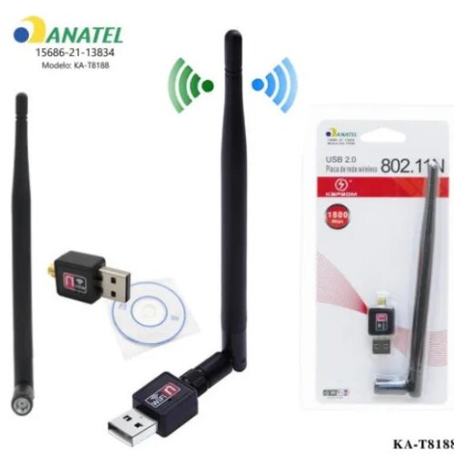 Antena Wifi Adaptador Wireless USB KAPBOM - KA-T8188