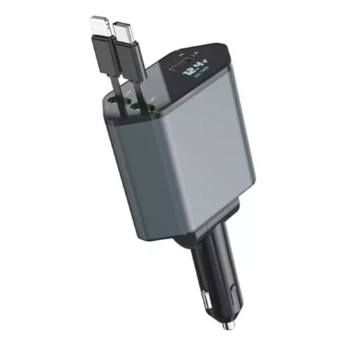 Carregador De Carro, Carregador Usb C 4 Em 1