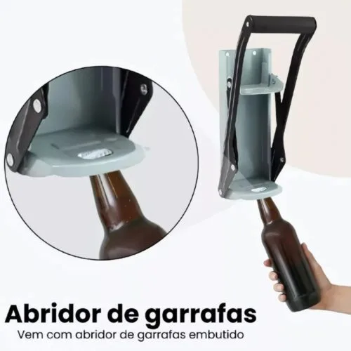 Amassador De Latinhas Latas Cerveja Com Abridor De Garrafa