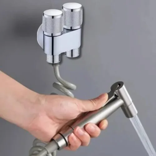 Kit Ducha Higiênica com Registro Saída Dupla 1/2 e Chuveirinho – Aço Inox