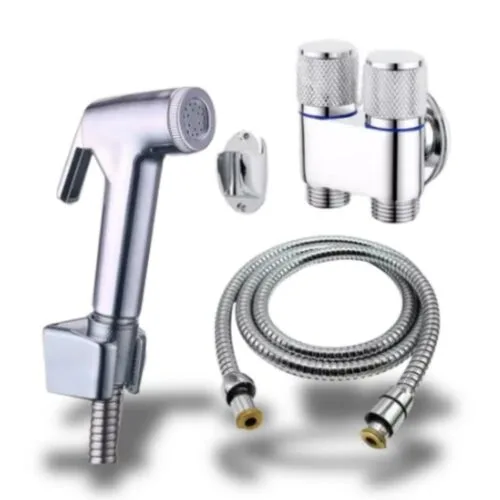 Kit Ducha Higiênica com Registro Saída Dupla 1/2 e Chuveirinho – Aço Inox