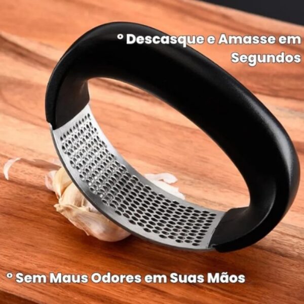 Kit Espremedor, Amassador e Triturador de Alho + Amolador e Afiador Profissional 3 em 1 - Image 7