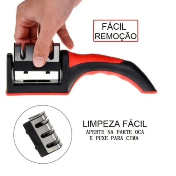 Kit Espremedor, Amassador e Triturador de Alho + Amolador e Afiador Profissional 3 em 1 - Image 6