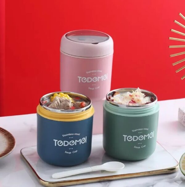 Pote Marmita Térmica Alimentos em Aço Inox 530ml com Colher