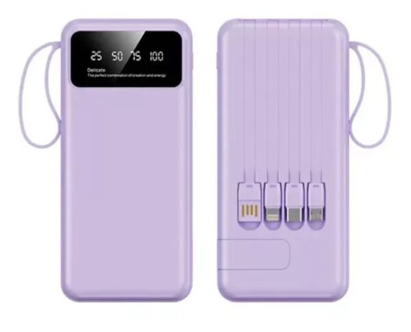 Power Bank 10000mAh Alta Velocidade com Suporte e Cabo 4 em 1 - Image 8