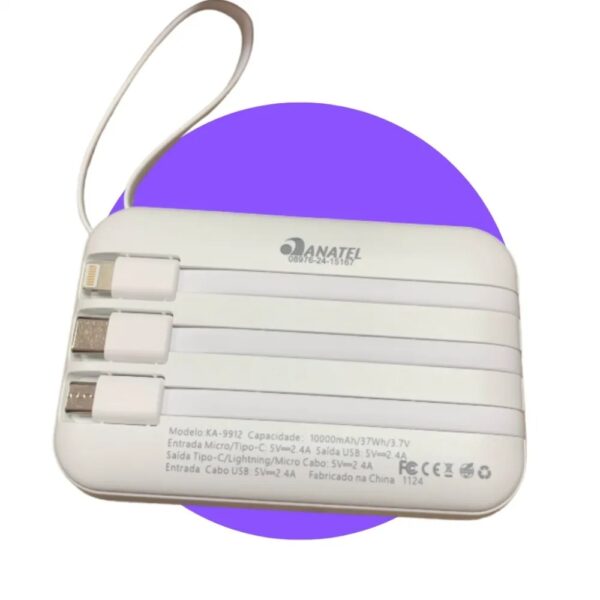 Power Bank Kapbom KA-9912 - 10,000mAh com Lanterna e Display LED - Image 7