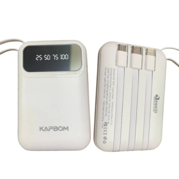 Power Bank Kapbom KA-9912 - 10,000mAh com Lanterna e Display LED - Image 2