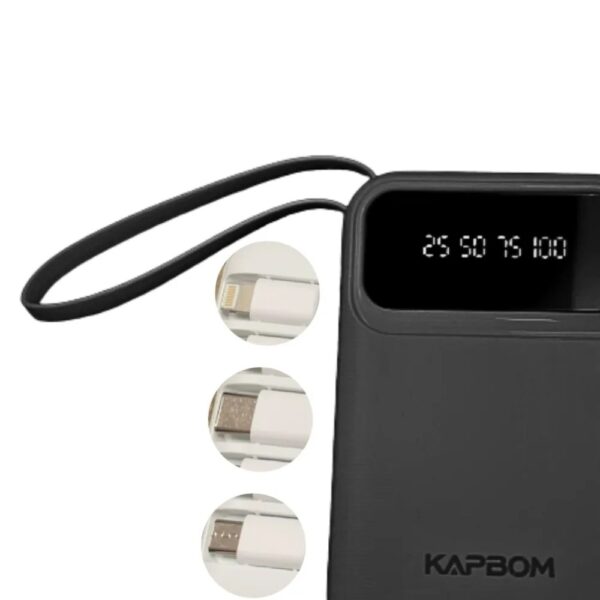 Power Bank Kapbom KA-9912 - 10,000mAh com Lanterna e Display LED - Image 5