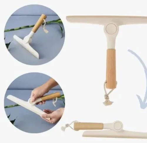 Rodo de Pia Limpa Vidro Articulável com Cabo de Bambu