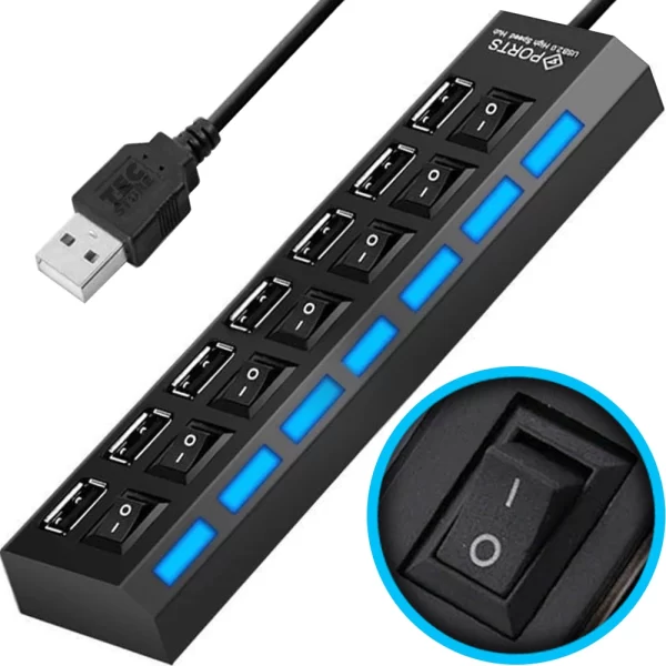 Hub USB 2.0 de 7 Portas – Expansão Prática e Eficiente - Image 4