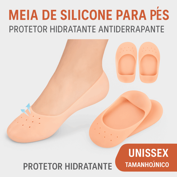 Par de Protetores de Silicone para Pés – Meia Hidratante Antiderrapante Unissex Tamanho Único