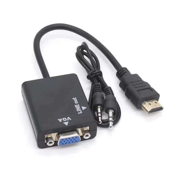 Cabo Adaptador Conversor HD MI Para Vga Com Saída P2 De Áudio - Image 6
