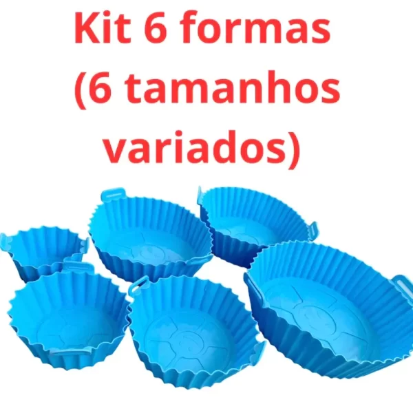 Kit 6 Formas de Silicone para Airfryer - Tamanhos Variados, Antiaderente, Lavável - Image 6