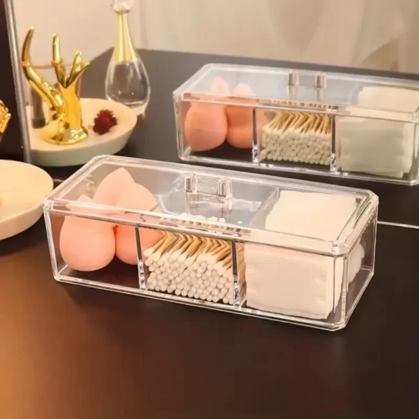 Porta-Joias Organizador de Acrílico com 3 Gavetas e Divisórias - Bege