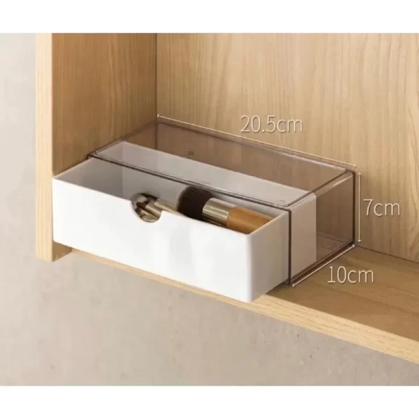 Porta-Joias Organizador de Acrílico com 3 Gavetas e Divisórias - Bege - Image 7