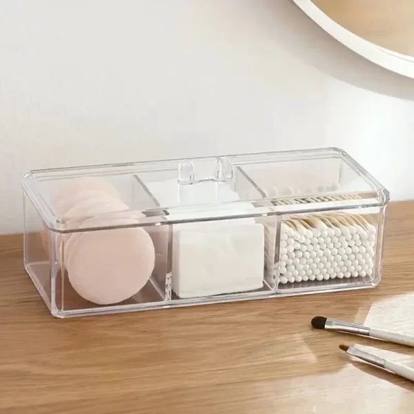 Porta-Joias Organizador de Acrílico com 3 Gavetas e Divisórias - Bege - Image 2