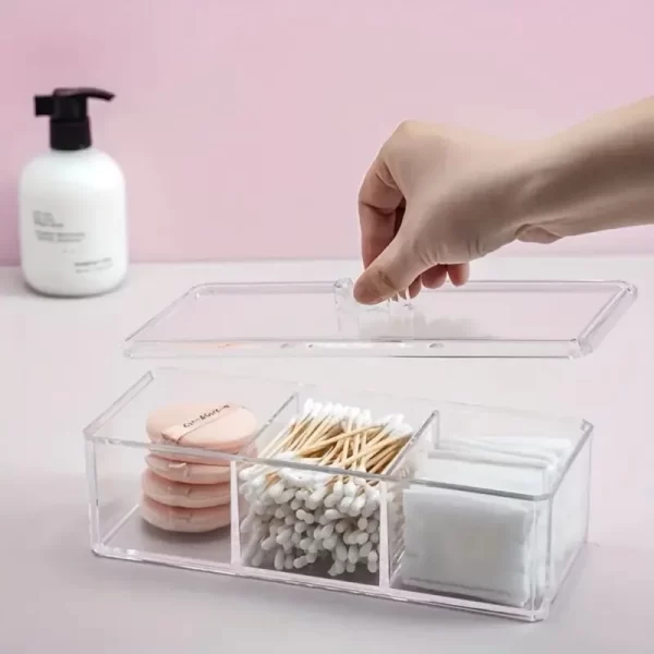 Porta-Joias Organizador de Acrílico com 3 Gavetas e Divisórias - Bege - Image 4