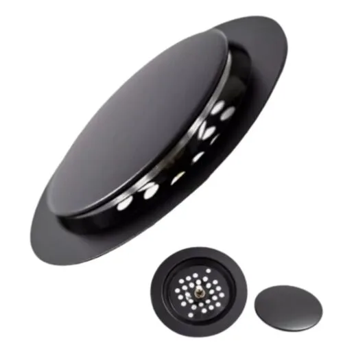 Ralo Inteligente Ideal Click 15x15 Redondo Inox Preto Fosco