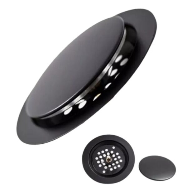 Ralo Inteligente Ideal Click 15x15 Redondo Inox Preto Fosco