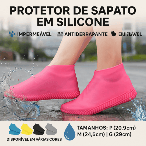 Protetor de Sapato em Silicone Impermeável Antiderrapante para Chuva