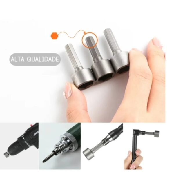 Kit de Jogo de Bits Soquete Canhão para Parafusadeira 5 A 13mm - Image 5