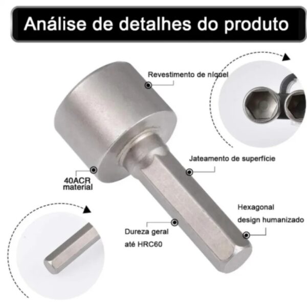 Kit de Jogo de Bits Soquete Canhão para Parafusadeira 5 A 13mm - Image 6