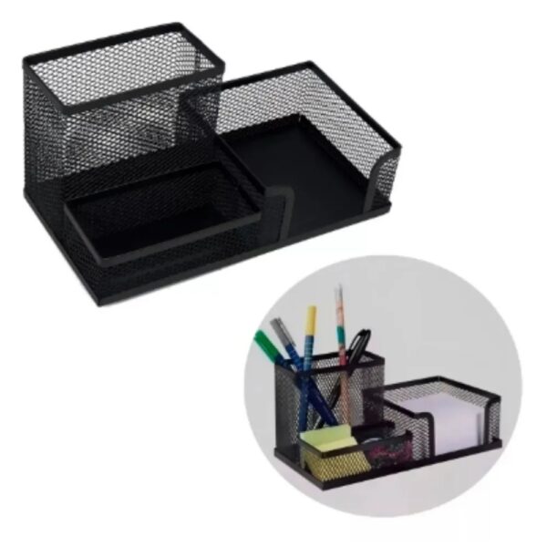 Organizador De Mesa Metal Aramado Porta Papel Canetas Clips - Image 2