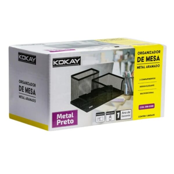 Organizador De Mesa Metal Aramado Porta Papel Canetas Clips - Image 4