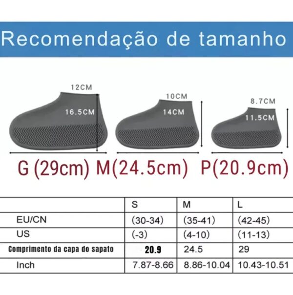 Protetor de Sapato em Silicone Impermeável Antiderrapante para Chuva - Image 4